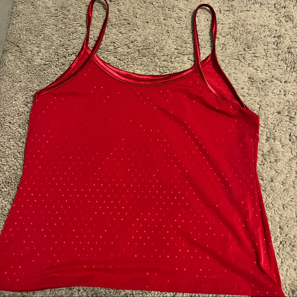 EARLY VINTAGE! Vassarette Camisole, bright red, size large! rare pattern!